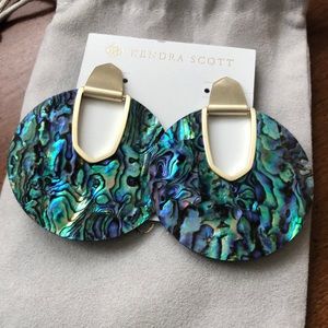 New Kendra Scott Diane abalone gold earrings